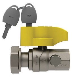 VALVOLA A SFERA GAS CON FARF. E SERRATURA FUTURGAS FEMMINA - GIREVOLE 3/4" x 1" DN 20