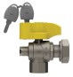 VALVOLA A SFERA GAS A SQUADRA CON FARFALLA E SERRATURA FEM. -DADO G. 1" x 1"1/4 DN 25