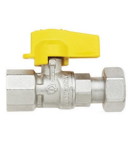RUBINETTO A SFERA CON LEVA NORMGAS DIRITTO FEM - GIREVOLE FEM. 1/2" x 3/4" DN 10