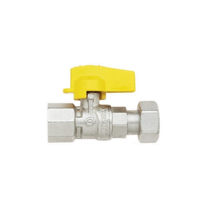 RUBINETTO A SFERA CON LEVA NORMGAS DIRITTO FEM - GIREVOLE FEM. 1/2" x 3/4" DN 10
