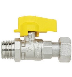 RUBINETTO A SFERA DIRITTO CON LEVETTA NORMGAS MASCHIO-GIRELLO FEMMINA 1/2" x 3/4" DN 10