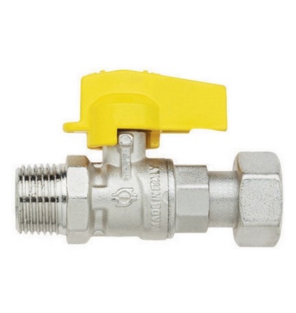 RUBINETTO A SFERA DIRITTO CON LEVETTA NORMGAS MASCHIO-GIRELLO FEMMINA 1/2" x 3/4" DN 10