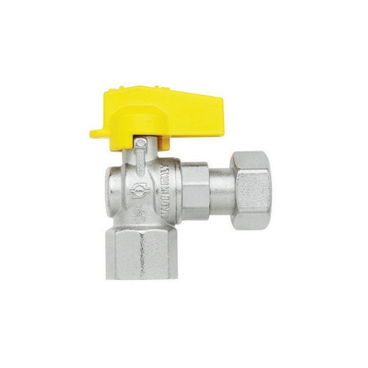RUBINETTO A SFERA SQUADRA CON LEVETTA FEMMINA - DADO GIREVOLE FEMMINA 1/2" x 1/2" DN 10
