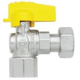 RUBINETTO A SFERA SQUADRA CON LEVETTA FEMMINA - DADO GIREVOLE FEMMINA 1/2" x 3/4" DN 10