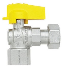 RUBINETTO A SFERA SQUADRA CON LEVETTA FEMMINA - DADO GIREVOLE FEMMINA 1/2" x 3/4" DN 10