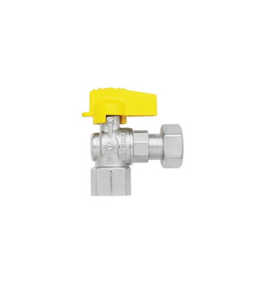 RUBINETTO A SFERA SQUADRA CON LEVETTA FEMMINA - DADO GIREVOLE FEMMINA 1/2" x 3/4" DN 10