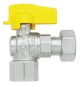 RUBINETTO A SFERA SQUADRA CON LEVETTA FEMMINA - DADO GIREVOLE FEMMINA 1/2" x 3/4" DN 10