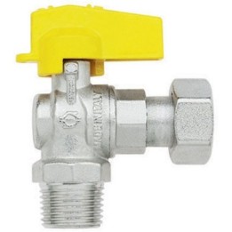 RUBINETTO A SFERA SQUADRA CON LEVETTA MASCHIO - DADO GIREVOLE FEMMINA 1/2" x 3/4" DN 10