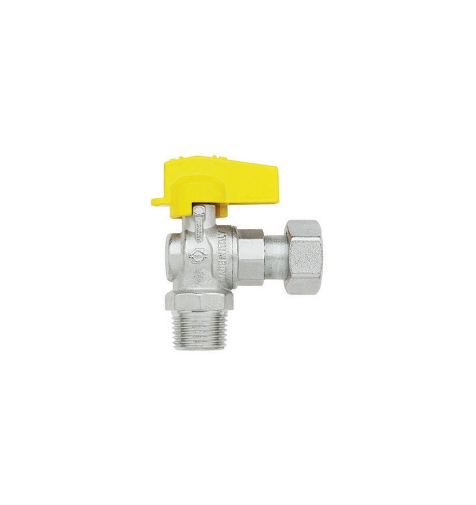 RUBINETTO A SFERA SQUADRA CON LEVETTA MASCHIO - DADO GIREVOLE FEMMINA 1/2" x 3/4" DN 10