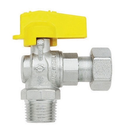 RUBINETTO A SFERA SQUADRA CON LEVETTA MASCHIO - DADO GIREVOLE FEMMINA 1/2" x 3/4" DN 10