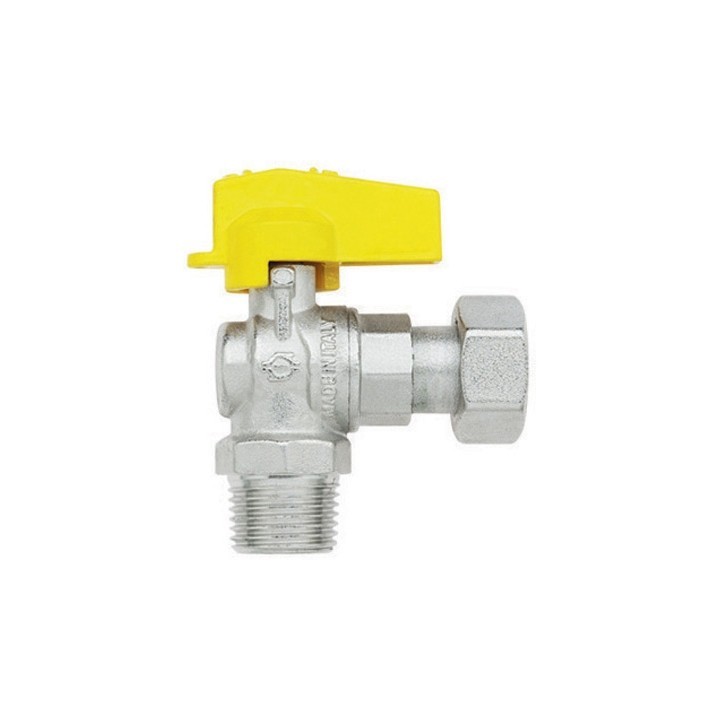 RUBINETTO A SFERA SQUADRA CON LEVETTA MASCHIO - DADO GIREVOLE FEMMINA 1/2" x 3/4" DN 10
