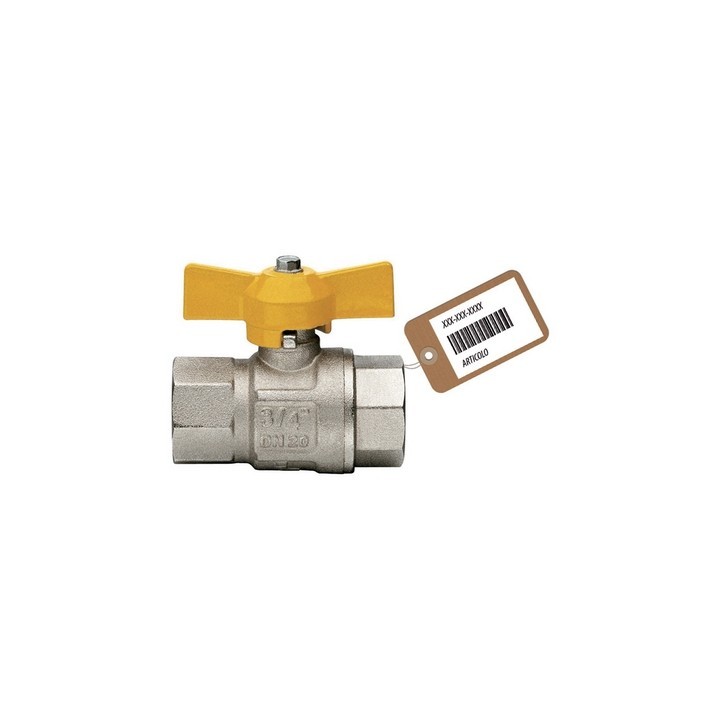 VALVOLA A SFERA GAS FF CON FARFALLA MOD. LONDON F-BRICO 1/2" DN 15