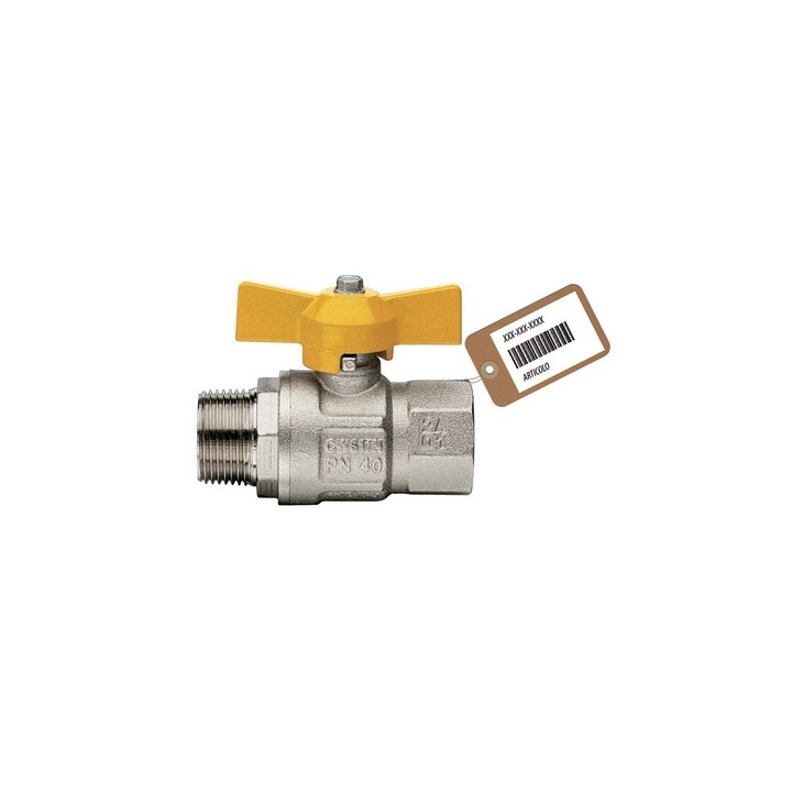 VALVOLA A SFERA GAS MF A FARFALLA MOD. LONDON F-BRICO 1/2" DN 15