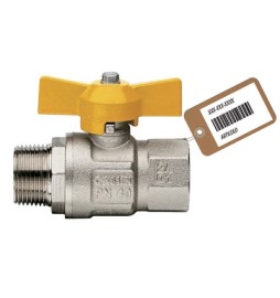 VALVOLA A SFERA GAS MF A FARFALLA MOD. LONDON F-BRICO 3/4" DN 20