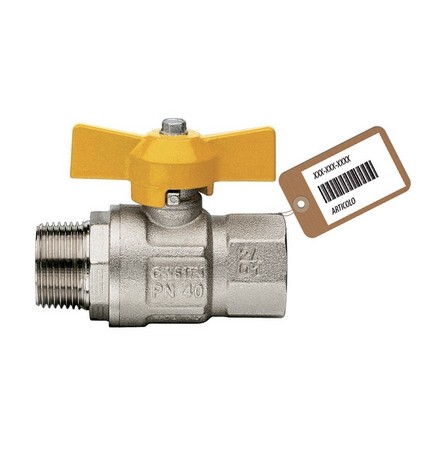 VALVOLA A SFERA GAS MF A FARFALLA MOD. LONDON F-BRICO 3/4" DN 20