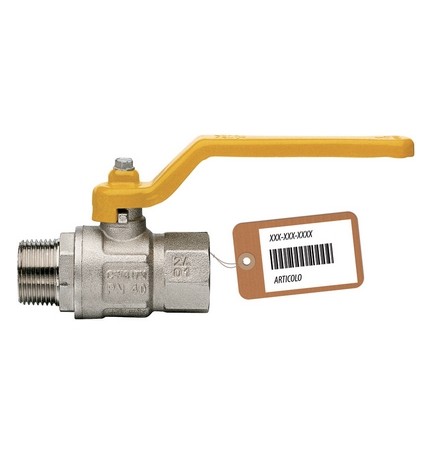 VALVOLA A SFERA GAS MF CON LEVA LUNGA MOD. LONDON F-BRICO 1/2" DN 15