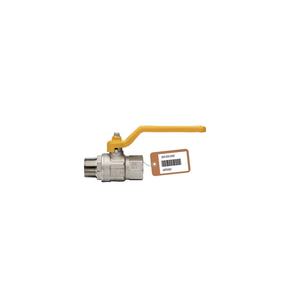 VALVOLA A SFERA GAS MF CON LEVA LUNGA MOD. LONDON F-BRICO 3/4" DN 20