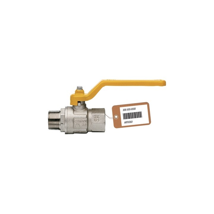 VALVOLA A SFERA GAS MF CON LEVA LUNGA MOD. LONDON F-BRICO 3/4" DN 20