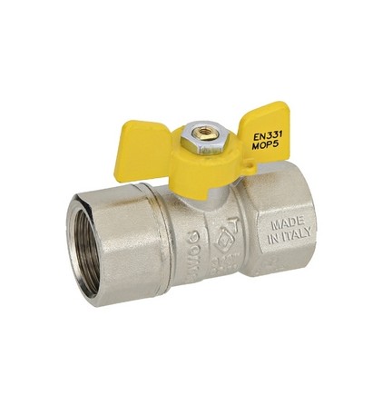 VALVOLA A SFERA GAS FF CON FARFALLA MOD. DAKOTA 3/4" DN 15