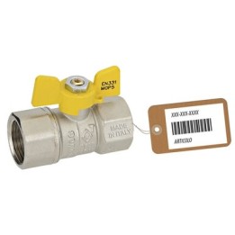 VALVOLA A SFERA GAS FF CON FARFALLA MOD. DAKOTA F-BRICO 1/2" DN 12
