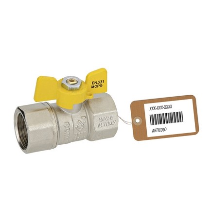 VALVOLA A SFERA GAS FF CON FARFALLA MOD. DAKOTA F-BRICO 1/2" DN 12