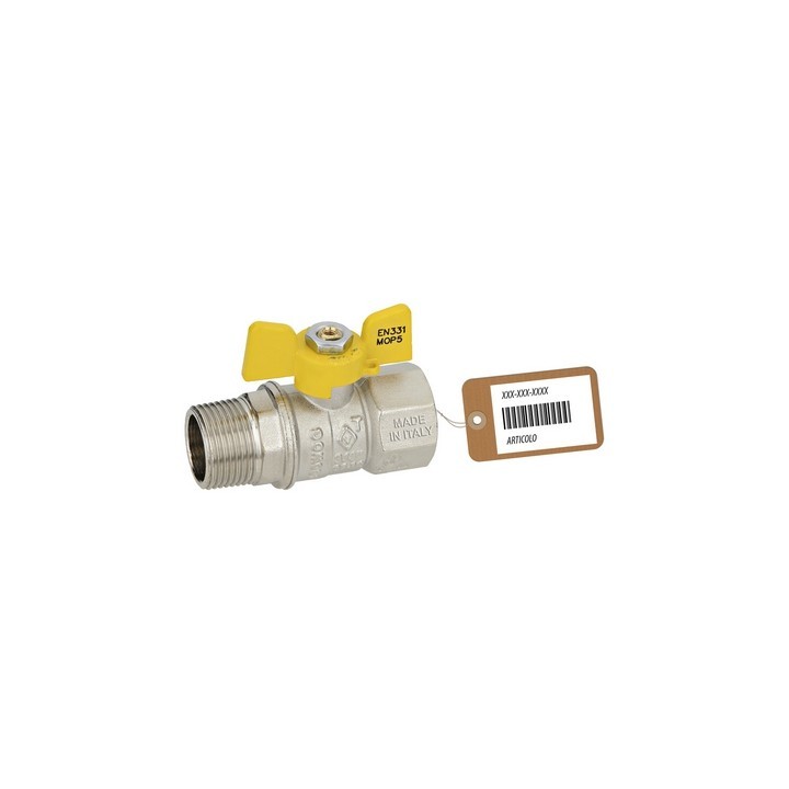 VALVOLA A SFERA GAS MF A FARFALLA MOD. DAKOTA F-BRICO 1/2" DN 12