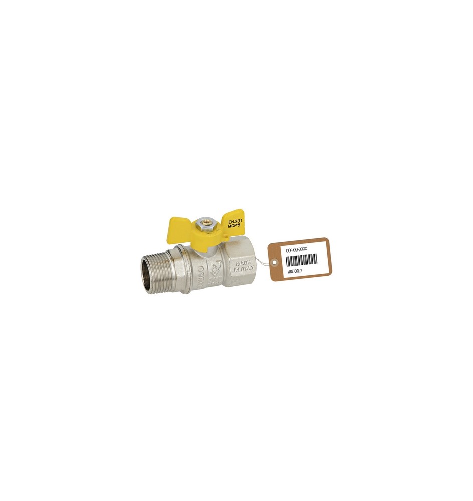 VALVOLA A SFERA GAS MF A FARFALLA MOD. DAKOTA F-BRICO 3/4" DN 15