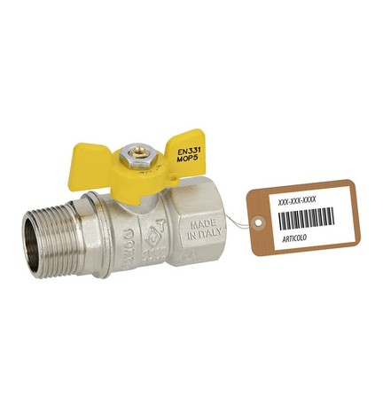 VALVOLA A SFERA GAS MF A FARFALLA MOD. DAKOTA F-BRICO 3/4" DN 15