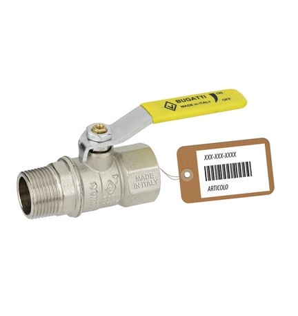 VALVOLA A SFERA GAS MF LEVA LUNGA MOD. DAKOTA F-BRICO 3/4" DN 15