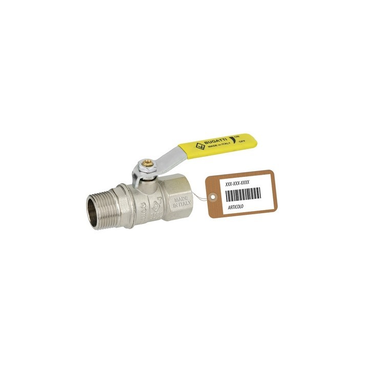 VALVOLA A SFERA GAS MF LEVA LUNGA MOD. DAKOTA F-BRICO 3/4" DN 15
