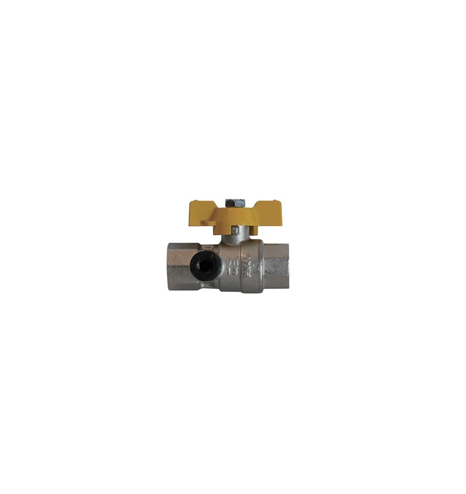 VALVOLA A SFERA GAS CON PASSAGGIO TOTALE ED ATTACCO MANOMETRO 1/2" DN 15