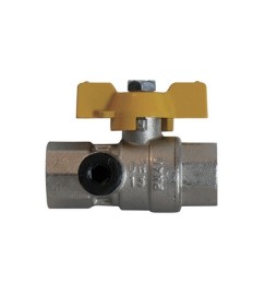 VALVOLA A SFERA GAS CON PASSAGGIO TOTALE ED ATTACCO MANOMETRO 3/4" DN 20