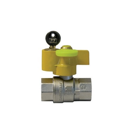 VALVOLA A SFERA GAS FF CON SERRATURA 3/4" DN 20