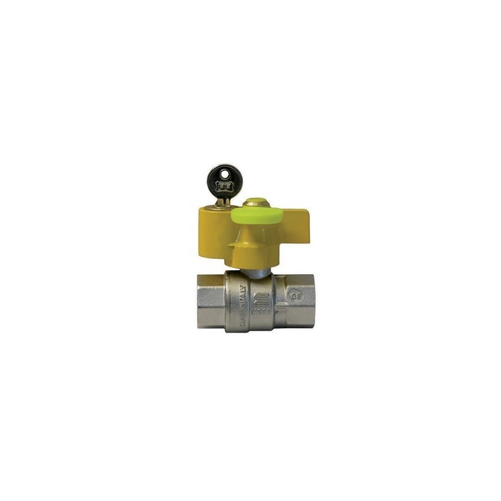 VALVOLA A SFERA GAS FF CON SERRATURA 3/4" DN 20