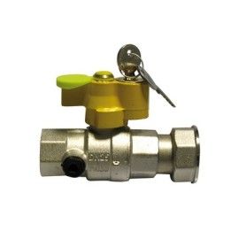 VALVOLA A SFERA GAS F/GIRELLO CON SERRATURA 1" x 1" 1/4 DN 25