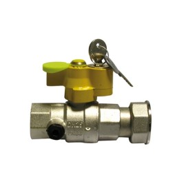 VALVOLA A SFERA GAS F/GIRELLO CON SERRATURA 1" x 1" 1/4 DN 25