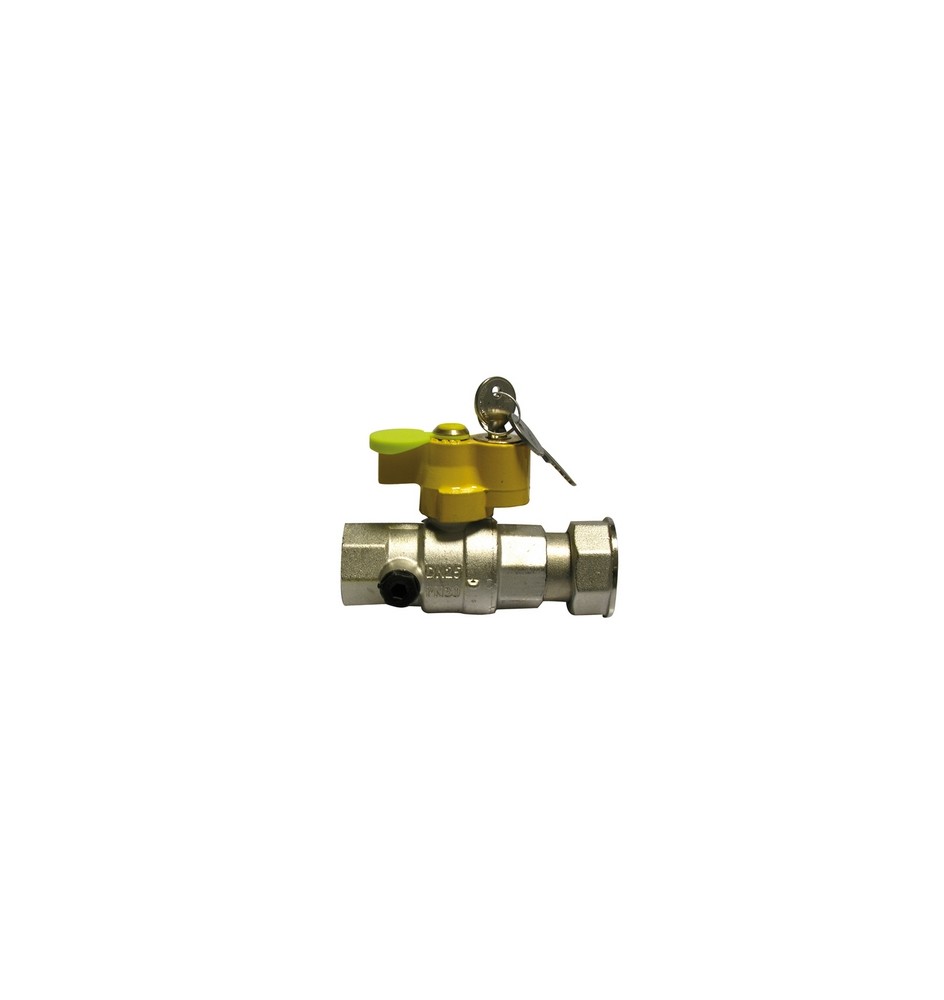 VALVOLA A SFERA GAS F/GIRELLO CON SERRATURA 1" x 1" 1/4 DN 25