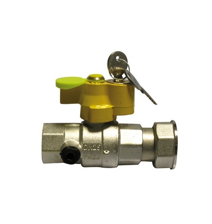 VALVOLA A SFERA GAS F/GIRELLO CON SERRATURA 1" x 1" 1/4 DN 25
