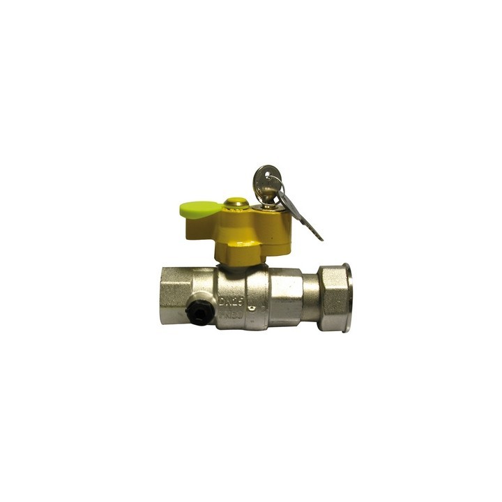 VALVOLA A SFERA GAS F/GIRELLO CON SERRATURA 1" x 1" 1/4 DN 25