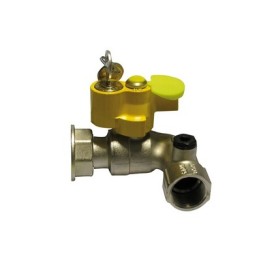 VALVOLA A SFERA GAS F/GIRELLO A SQUADRA CON SERRATURA 3/4" x 1" DN 20x25