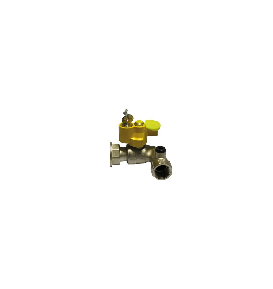 VALVOLA A SFERA GAS F/GIRELLO A SQUADRA CON SERRATURA 3/4" x 1" DN 20x25