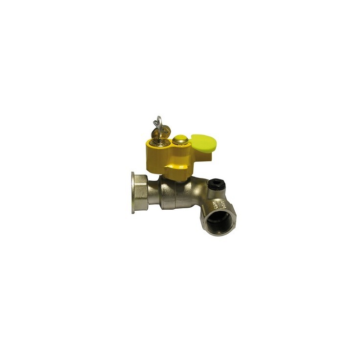 VALVOLA A SFERA GAS F/GIRELLO A SQUADRA CON SERRATURA 3/4" x 1" DN 20x25