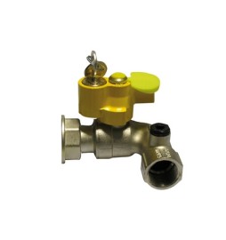 VALVOLA A SFERA GAS F/GIRELLO A SQUADRA CON SERRATURA 1" x 1" 1/4 DN 25