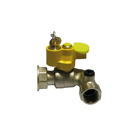 VALVOLA A SFERA GAS F/GIRELLO A SQUADRA CON SERRATURA 1" x 1" 1/4 DN 25