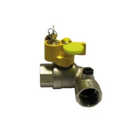 VALVOLA A SFERA GAS FF A SQUADRA CON SERRATURA 3/4" DN 20