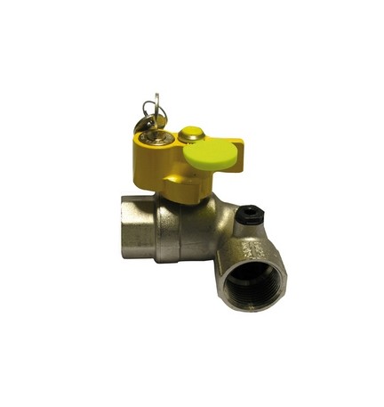 VALVOLA A SFERA GAS FF A SQUADRA CON SERRATURA 3/4" DN 20