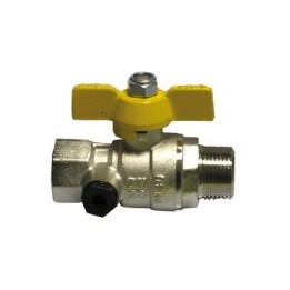 VALVOLA A SFERA GAS FM CON FARFALLA GIALLA 1/2" DN 15