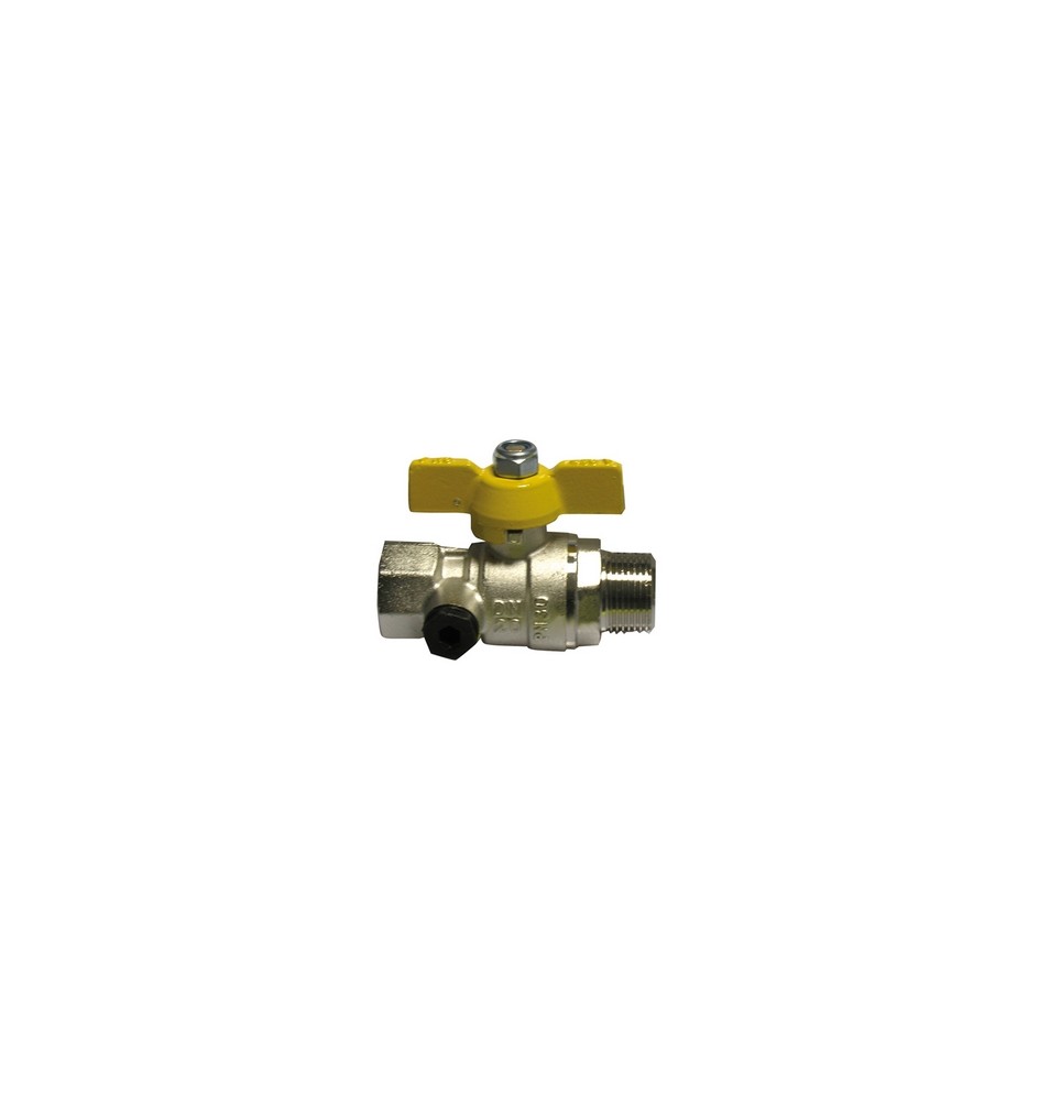 VALVOLA A SFERA GAS FM CON FARFALLA GIALLA 1/2" DN 15
