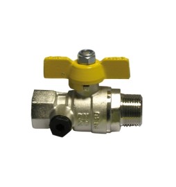 VALVOLA A SFERA GAS FM CON FARFALLA GIALLA 3/4" DN 20