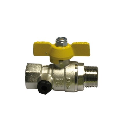 VALVOLA A SFERA GAS FM CON FARFALLA GIALLA 1" DN 25